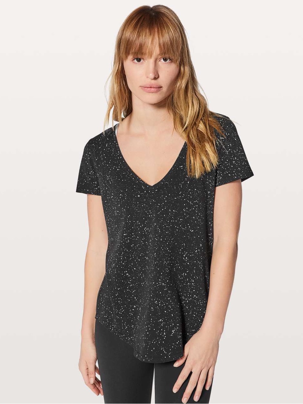 Lululemon Sparkle V Neck Workout Running Casual Love Tee Shirt